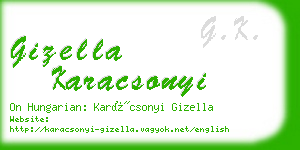 gizella karacsonyi business card